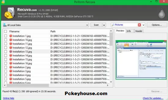 downloading Recuva Professional 1.53.2096