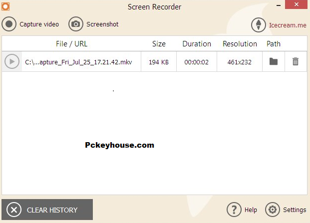 icecream screen recorder hotkeys