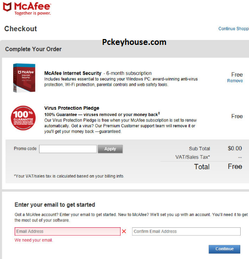  McAfee Internet Security Key